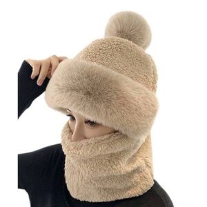 Cozy Beige Faux Fur Winter Hat